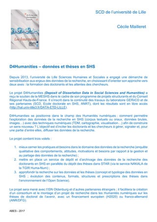  Jabes 2017 - Poster "D4Humanities : données et thèses en SHS"