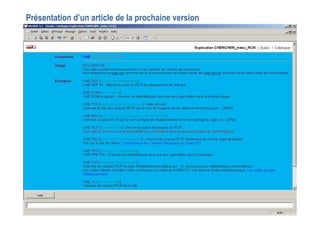 21 mai 2008
abes
agence bibliographique de l’enseignement supérieur
Présentation d’un article de la prochaine version
 