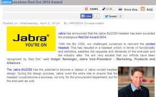 Jabra receives Red Dot 2014 Award
