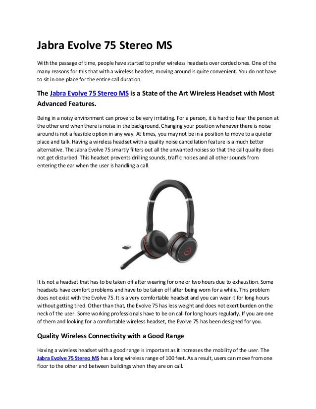 jabra evolve 75 ms stereo headset