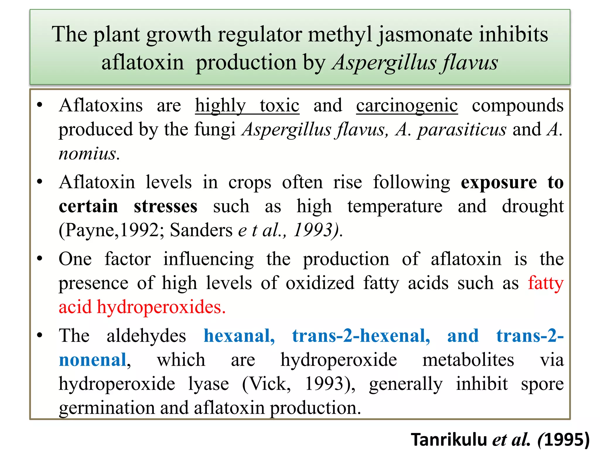 Role of Jasmonic acid in plant development and defense responses | PPTX