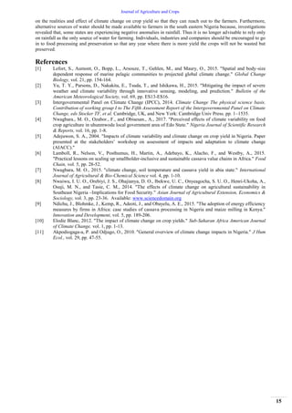 Effect of Climate Change on Maize (Zea-mays) and Cassava (Manihot ...