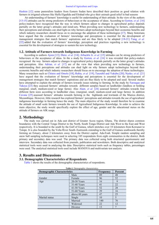 Farmers Perceptions and Attitudes Towards the Use of Agricultural ...