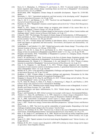 Impacts of Climate Change on Crop Production in Bangladesh: A Review | PDF