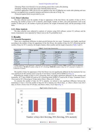 Effect of Plant Spacing on the Growth and Yield of Rainfed Rice (Oryza ...