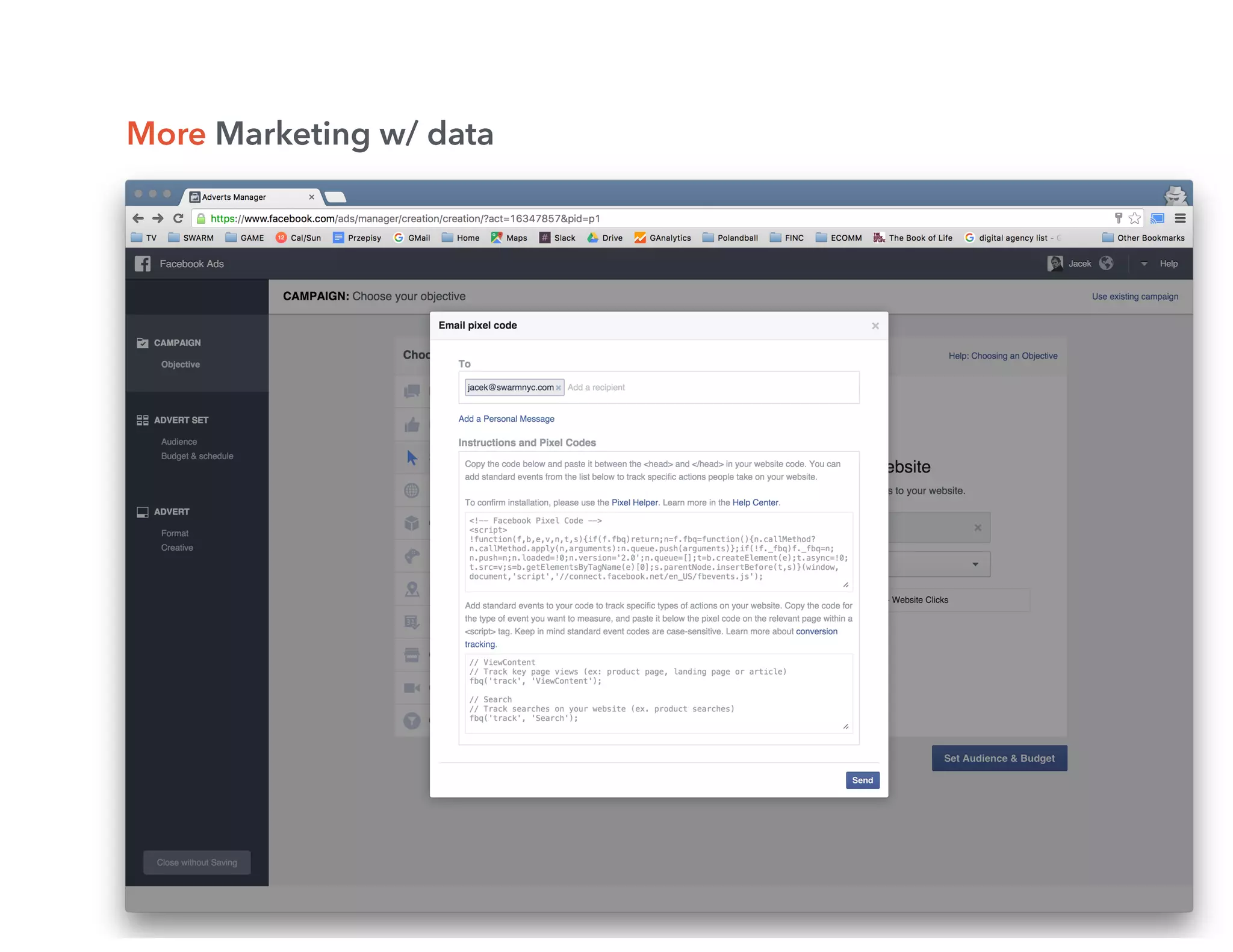More Marketing w/ data
 