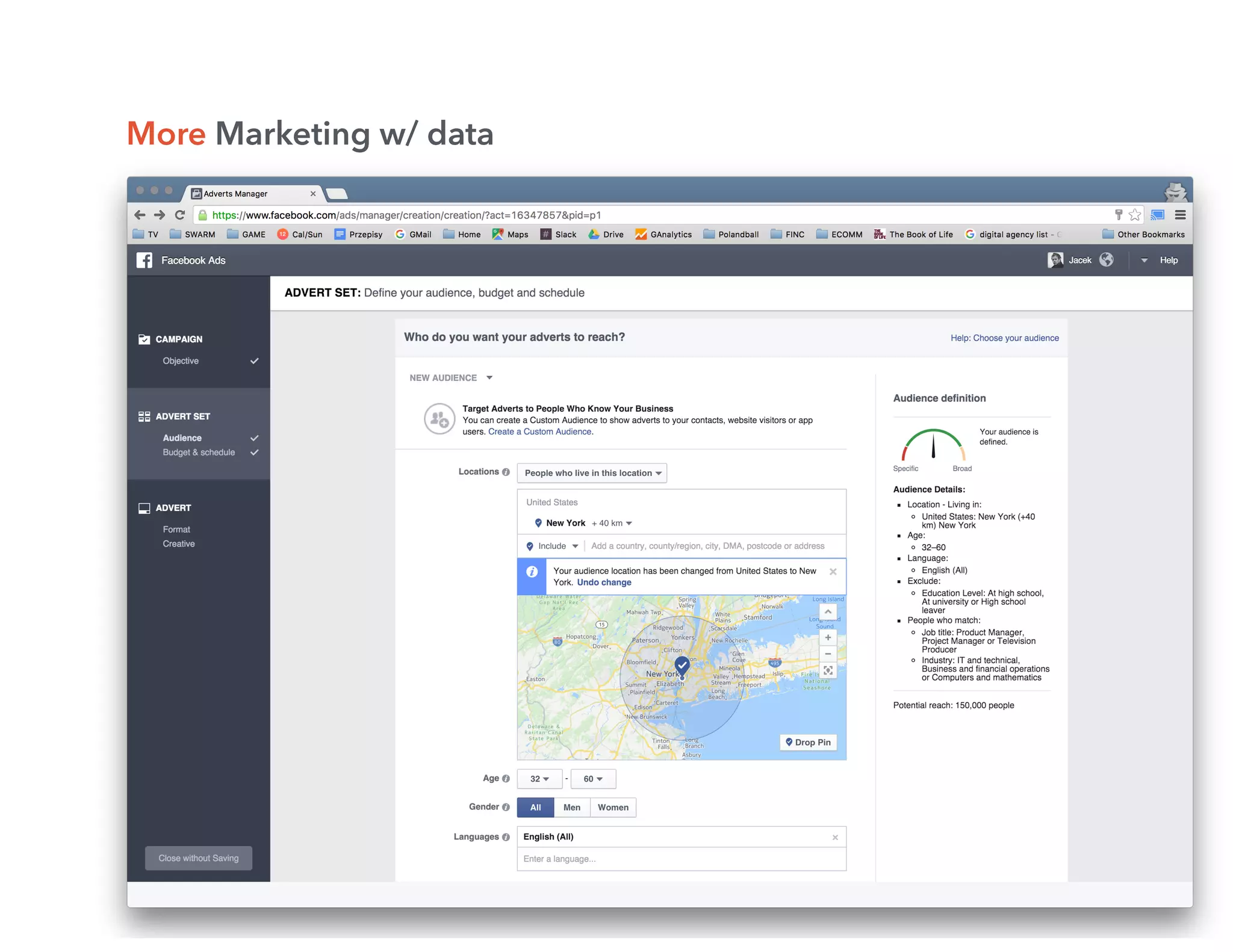 More Marketing w/ data
 