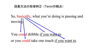 So, basically, what youre doing is passing and
moving.
You could dribble if you want to
or you could take one touch if you want to.
ZķָڣTenorQ㣩
 