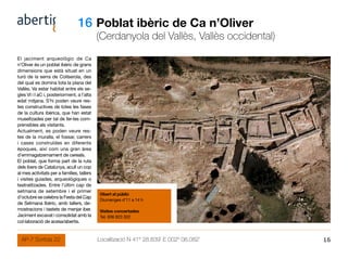 16 Poblat ibèric de Ca n’Oliver
                                            (Cerdanyola del Vallès, Vallès occidental)
El ...