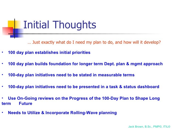 Do 100 day business plan