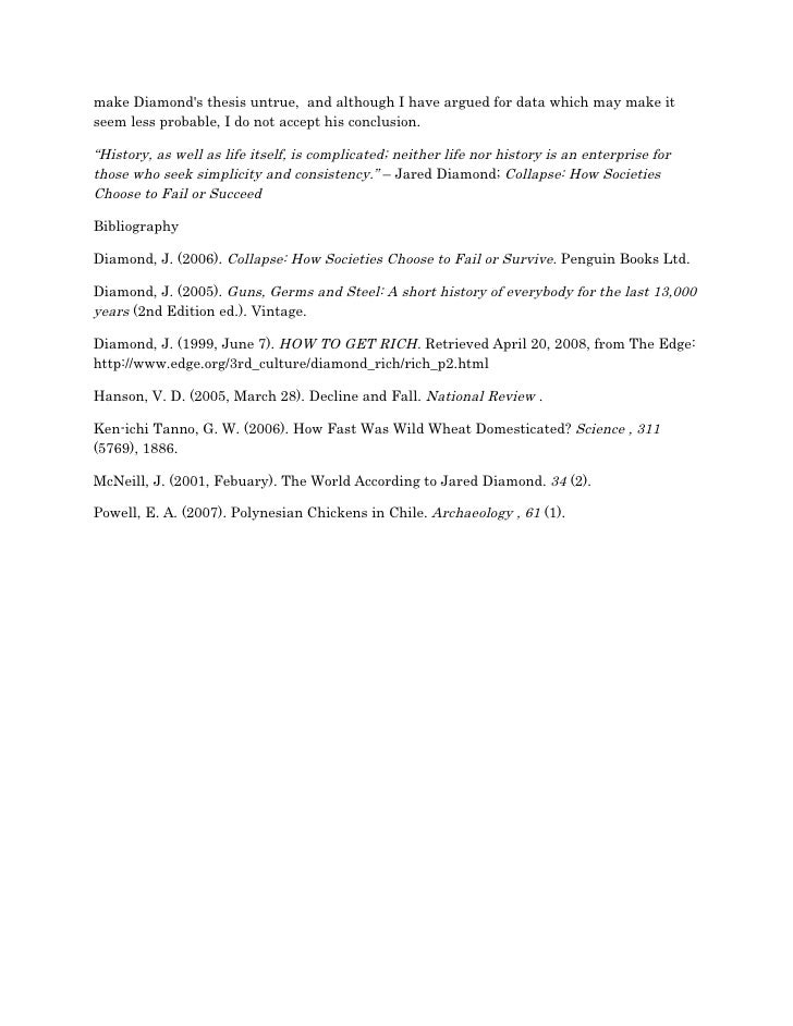 jared diamond guns germs and steel thesis
