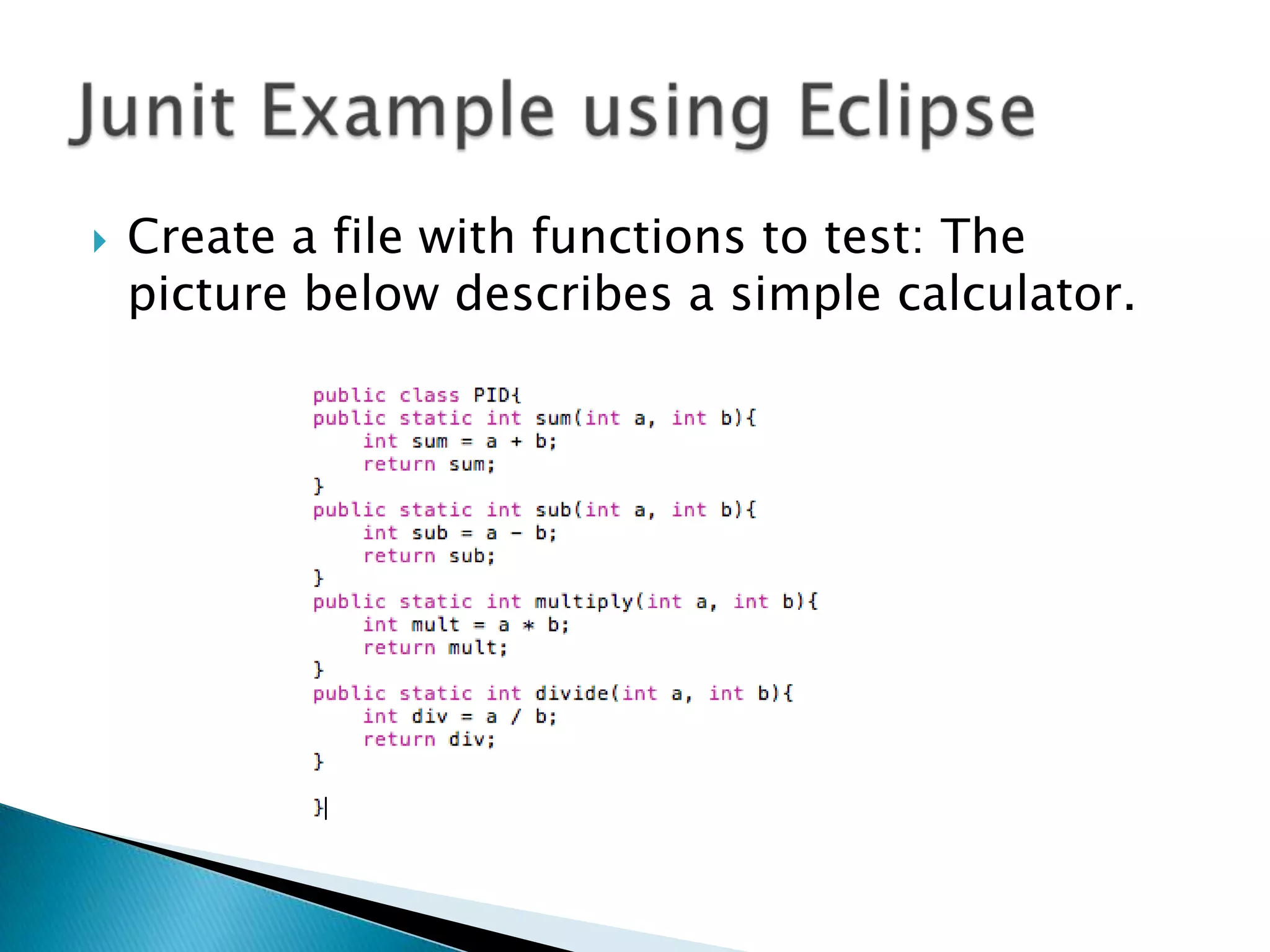

Create a file with functions to test: The
picture below describes a simple calculator.

 