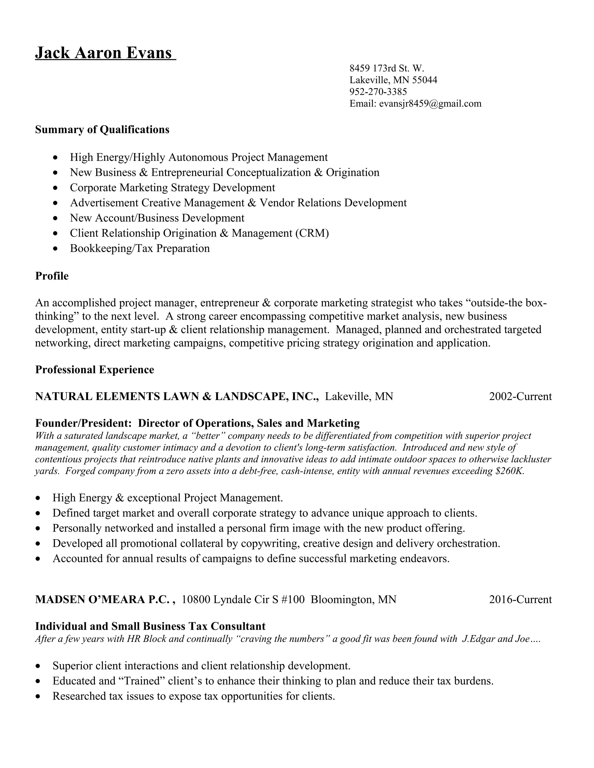 Jack evans resume PDF - Jack Evans Resume 1 2048
