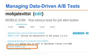 Managing Data-Driven A/B Tests
 