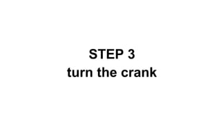 STEP 3
turn the crank
 
