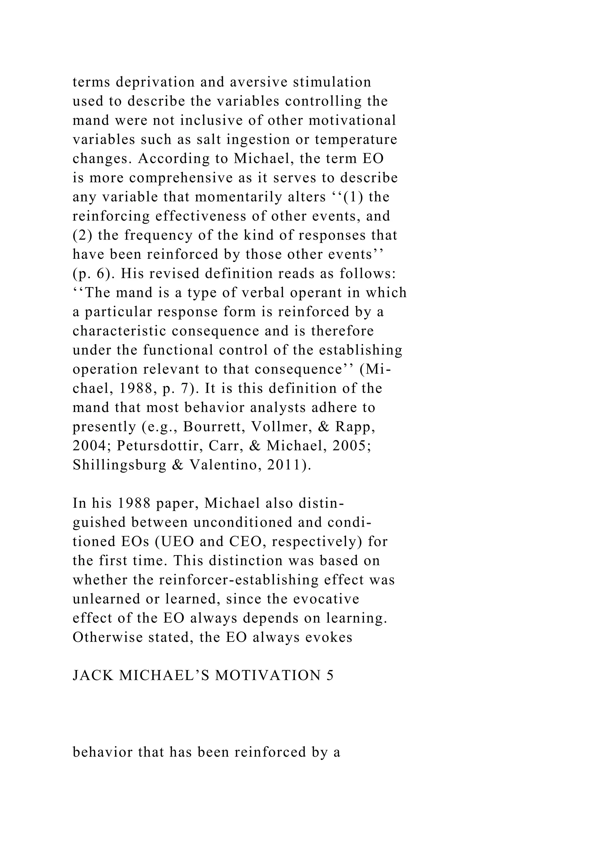 Jack Michael’s MotivationCaio F. Miguel, California State .docx