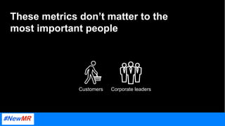 These metrics don’t matter to the
most important people
Customers Corporate leaders
 