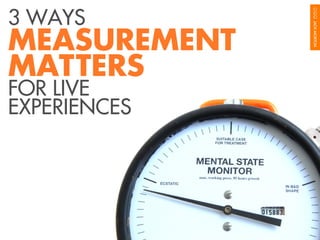 3 WAYS

MEASUREMENT
MATTERS
FOR LIVE
EXPERIENCES

 