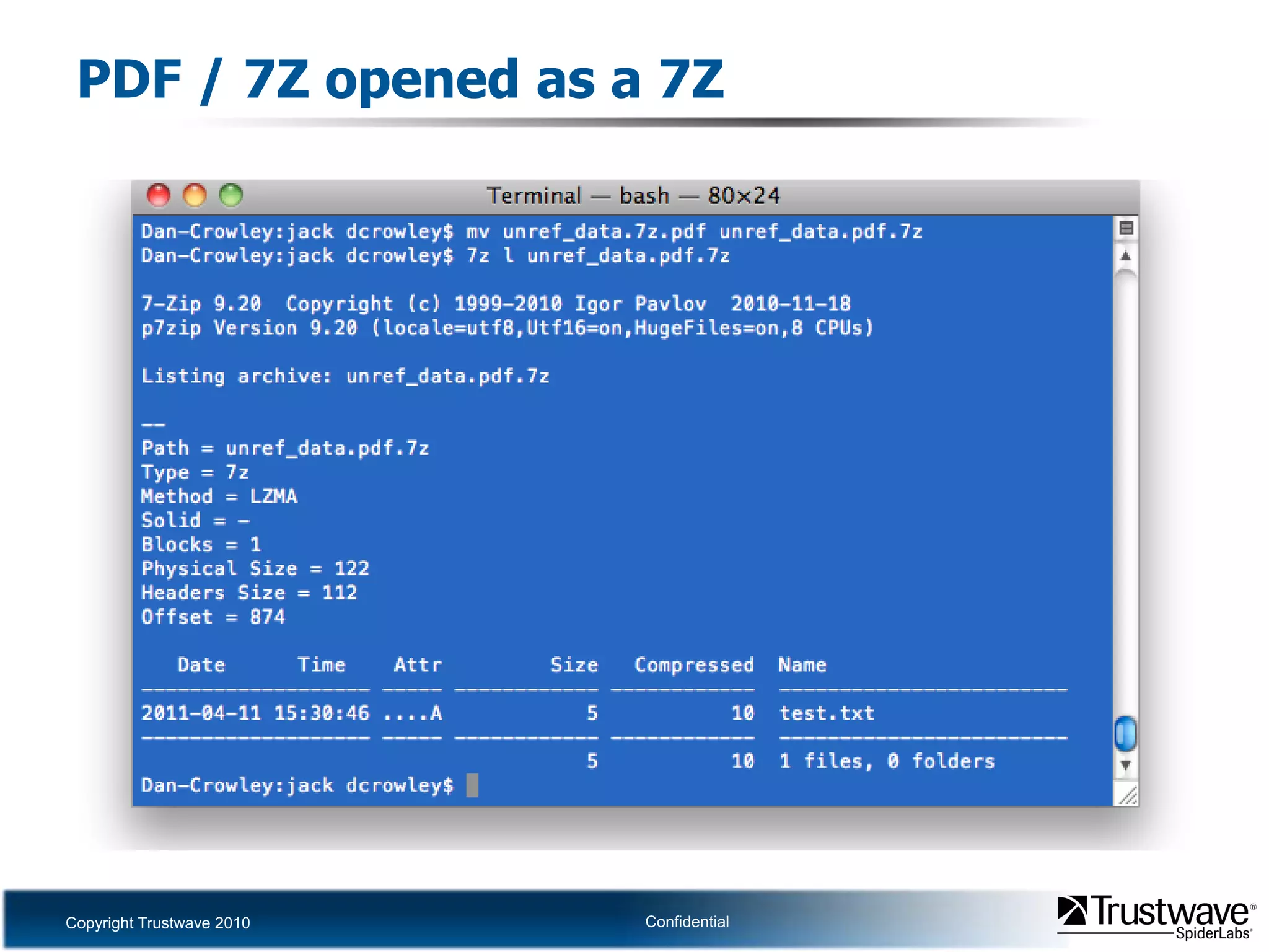 PDF / 7Z opened as a 7Z