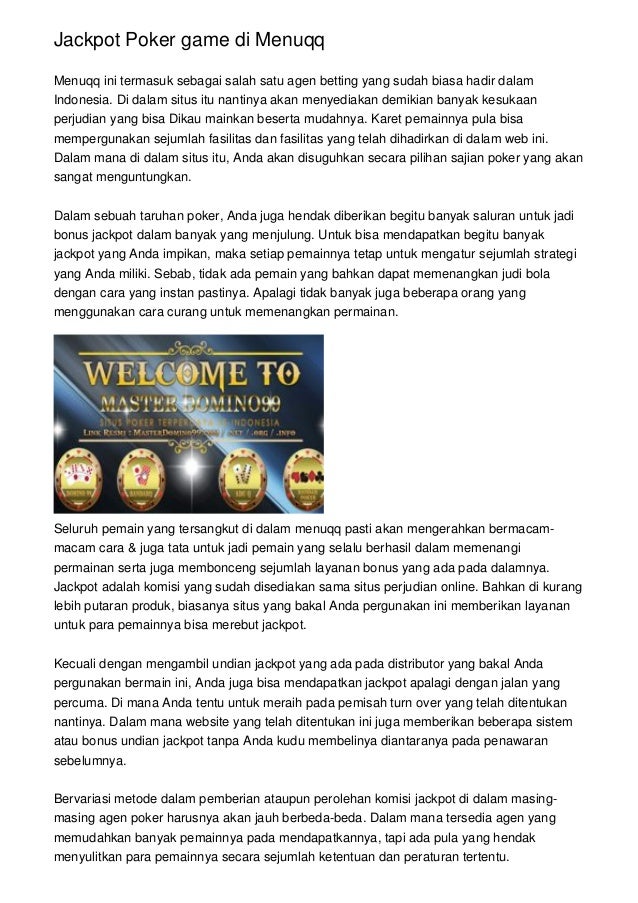 Jackpot Poker game di Menuqq