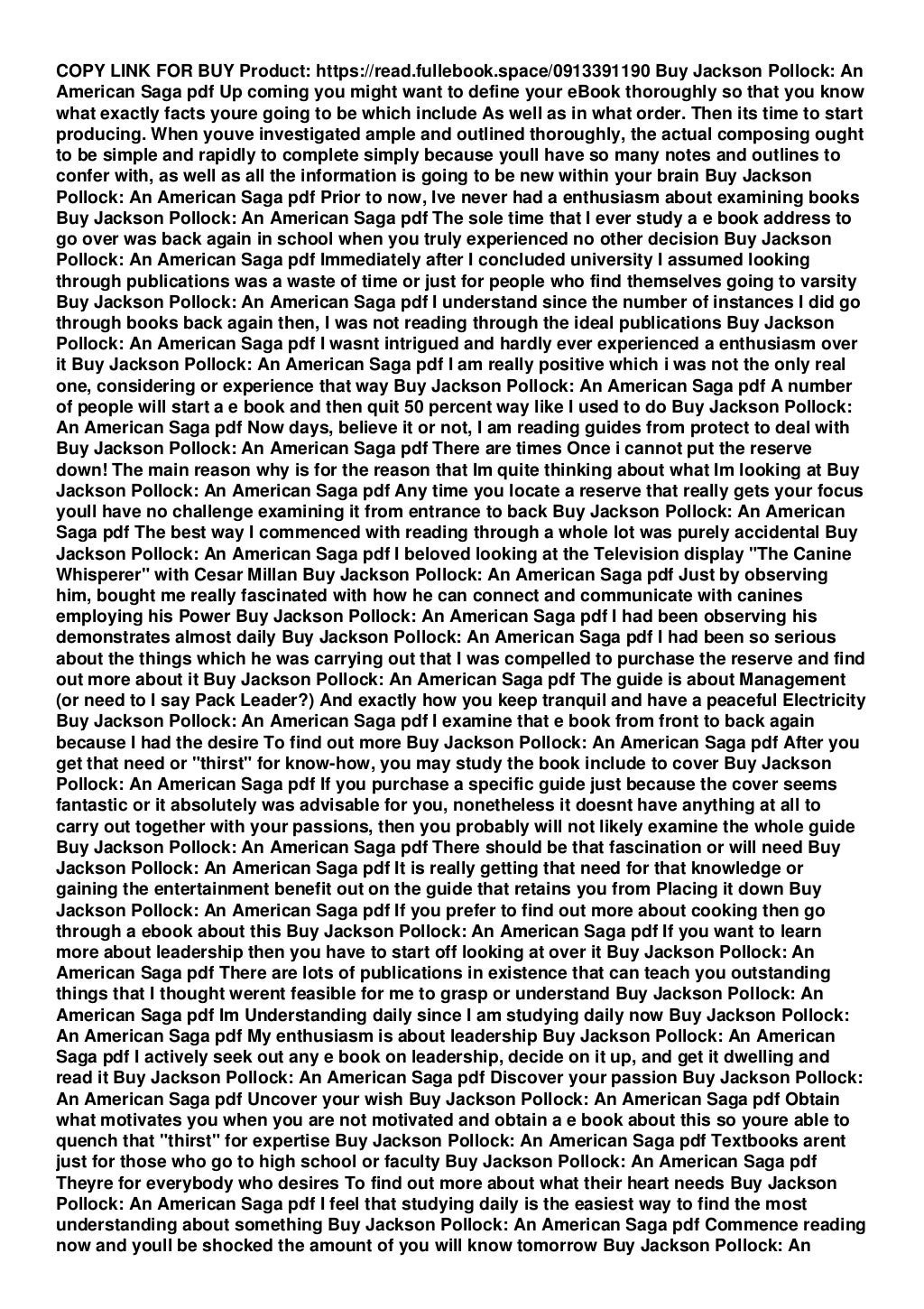 PDF⚡ Jackson Pollock An American Saga