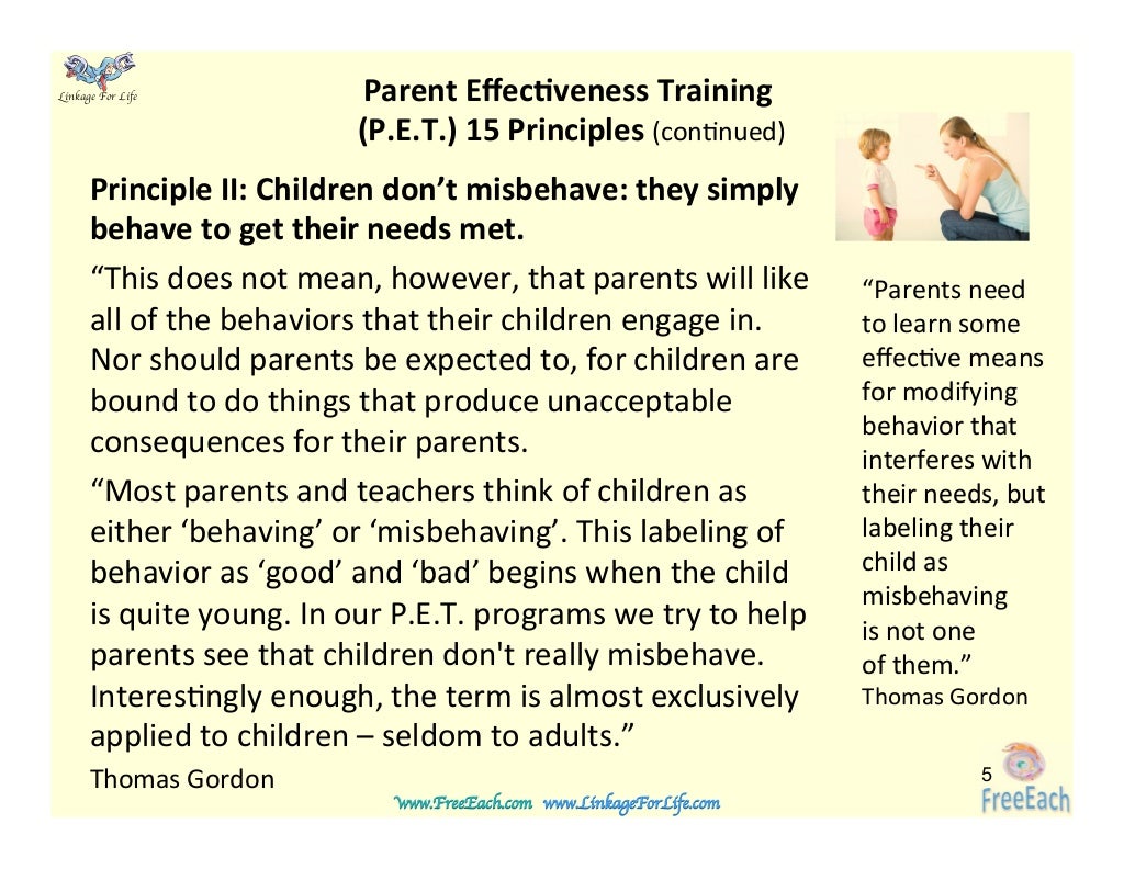 Parent effectiveness promo training