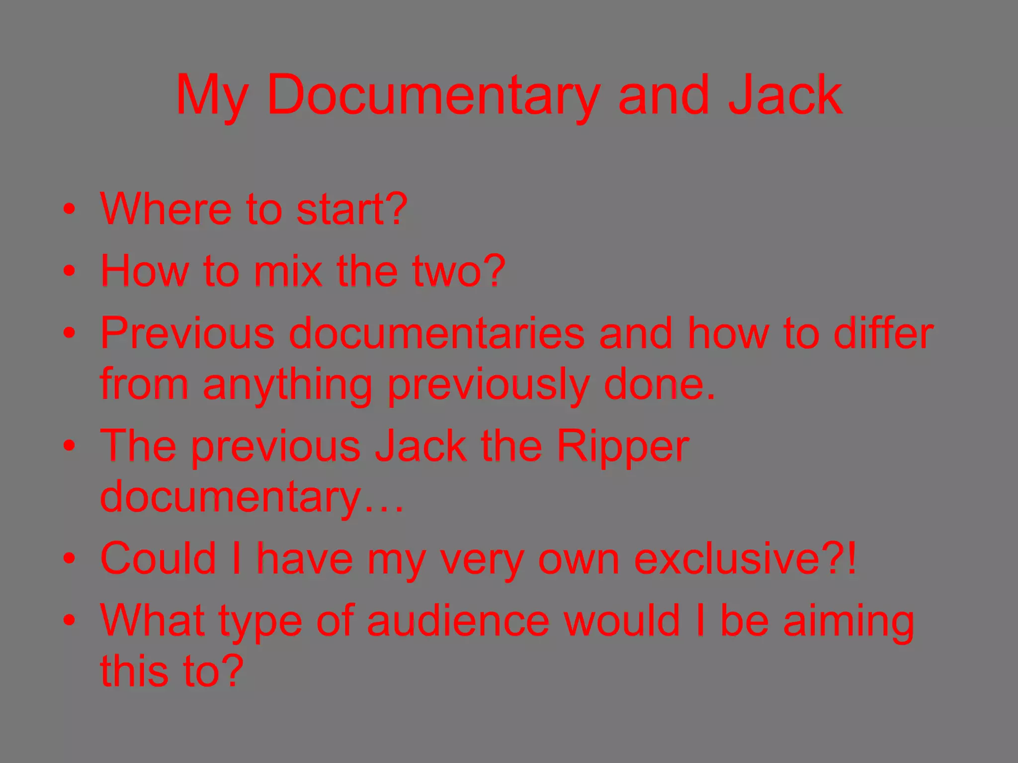 Jack the ripper documentary | PPT