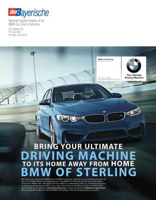 NCC BMW CCA
P.O. Box 685
Arlington, VA 22216
National Capital Chapter of the
BMW Car Club of America
 
