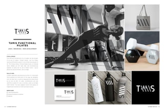 TAMIS FUNCTIONAL
PILATES
LO G O / B R A N D I N G / W E B D E V E LO P M E N T
C H A L L E N G E :
The care and maintenance of our bodies can be thought
of as one of today’s “hottest trends,” and the Pilates
toning and flexibility system is one of the most popular of
all. The Sunset Harbor, Florida Pilates studio of Amanda
Tamis needed just the right logo, and accompanying
website, to brand her as one of Miami metro ‘s go-to
places for physical fitness, with an edge.
S O L U T I O N :
A playful, geometric deconstruction of the “m” in the name
Tamis became the focal point of the logo we designed,
with the idea that it could be separated and stand alone
as an icon as well. It’s sleek, contemporary and eye
catching, suitable for use on business cards to branded
water bottles. The logo suggests motion and speed, an
angled body working out well-exercised muscles.
S E R V I C E S :
// Logo Development
// Supporting Brand Collateral
// Website
14 | JACOBER CREATIVE JACOBER CREATIVE | 15
 