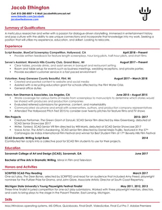 Jacob Ethington Resume Spring 2018 | PDF