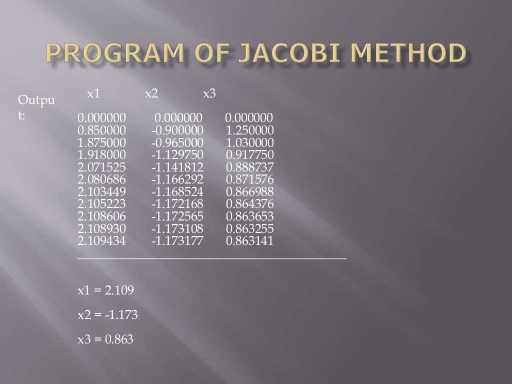 Jacobi method