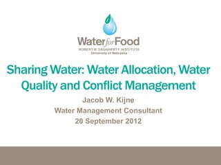Jacob W. Kijne
Water Management Consultant
     20 September 2012
 
