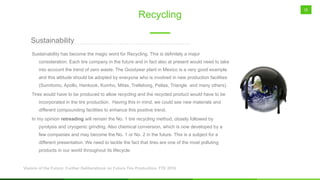 25
Sustainability
Sustainability has become the magic word for Recycling. This is definitely a major
consideration. Each t...