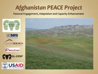 Afghanistan PEACE Project Pastoral Engagement, Adaptation and Capacity Enhancement GL-CRSP 