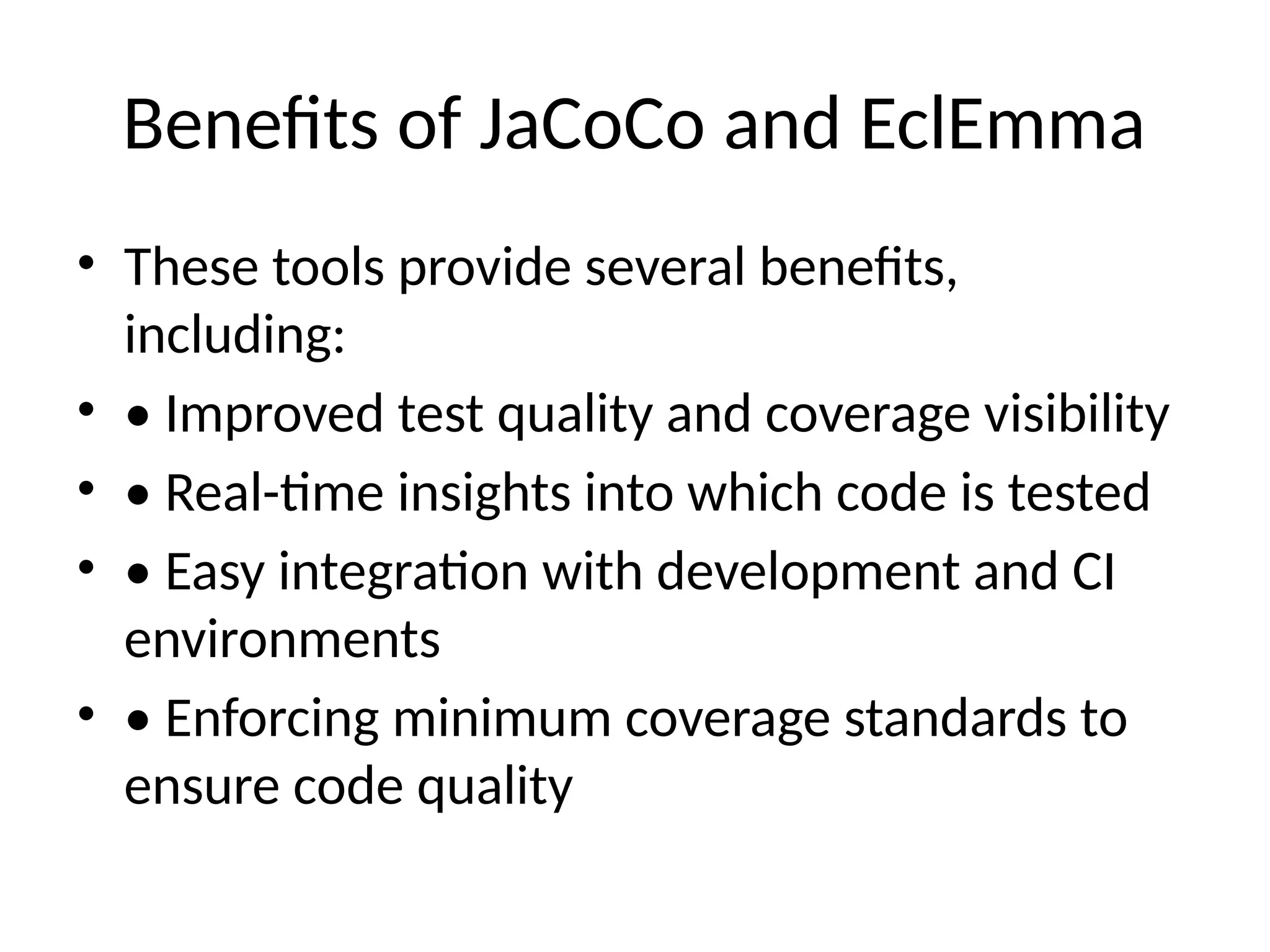 Jacoco eclemma presentation testing pptx