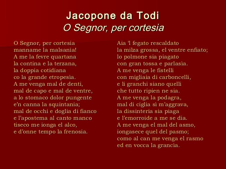 O Signor Per Cortesia Figure Retoriche