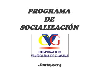 PROGRAMA
DE
SOCIALIZACIÓN
Junio,2014
 
