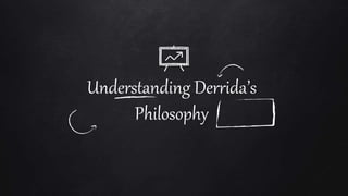 Understanding Derrida’s
Philosophy
 
