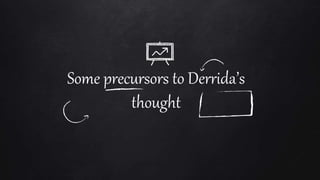 Some precursors to Derrida’s
thought
 