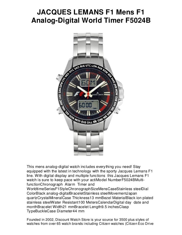 f1 jacques lemans watch