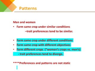 Design elements for gender-responsive breeding: Starting points and unresolved issues