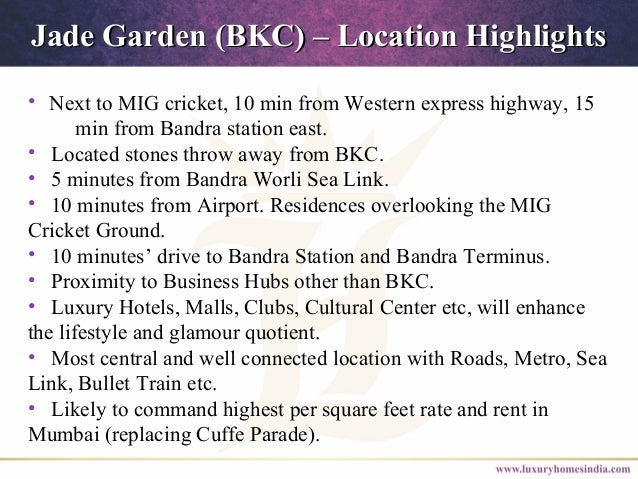 Jade Garden Bkc Bandra East Ppt Call 91 8879387111