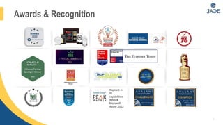 Awards & Recognition
8
2022
Aspirant in
SI
capabilities
AWS &
Microsoft
Azure 2022
 