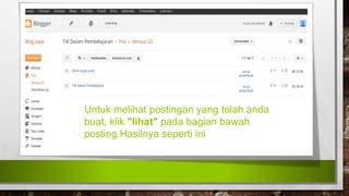 Untuk melihat postingan yang telah anda
buat, klik "lihat" pada bagian bawah
posting.Hasilnya seperti ini
 