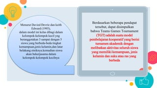 Model Tgt MODEL PEMBELAJARAN STAD DAN TGT | PPTX