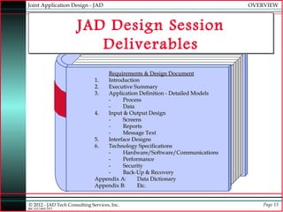 Joint Application Design - JAD                                                OVERVIEW



                       JAD Desig...