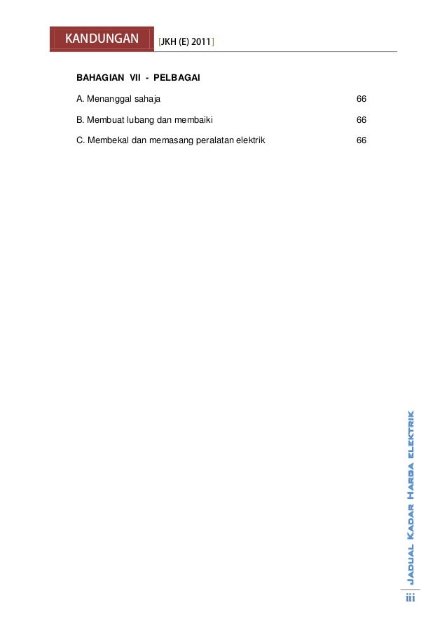 Jadual harga elektrik 2011 Boleh print