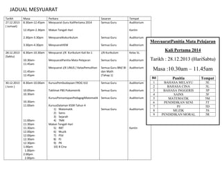 Jadual mesyuarat 2014 | PPT