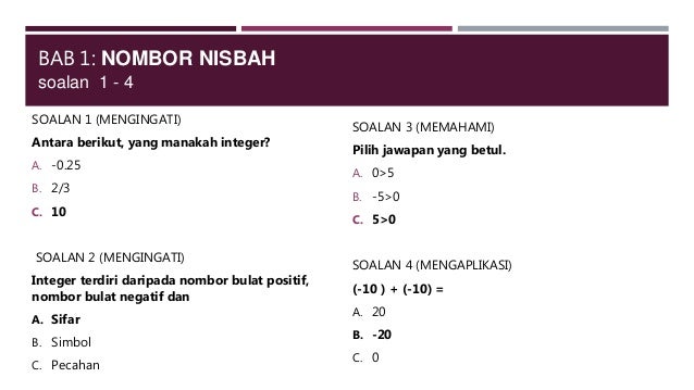 Jadual Spesifikasi Ujian Jsu Matematik Tingkatan 1
