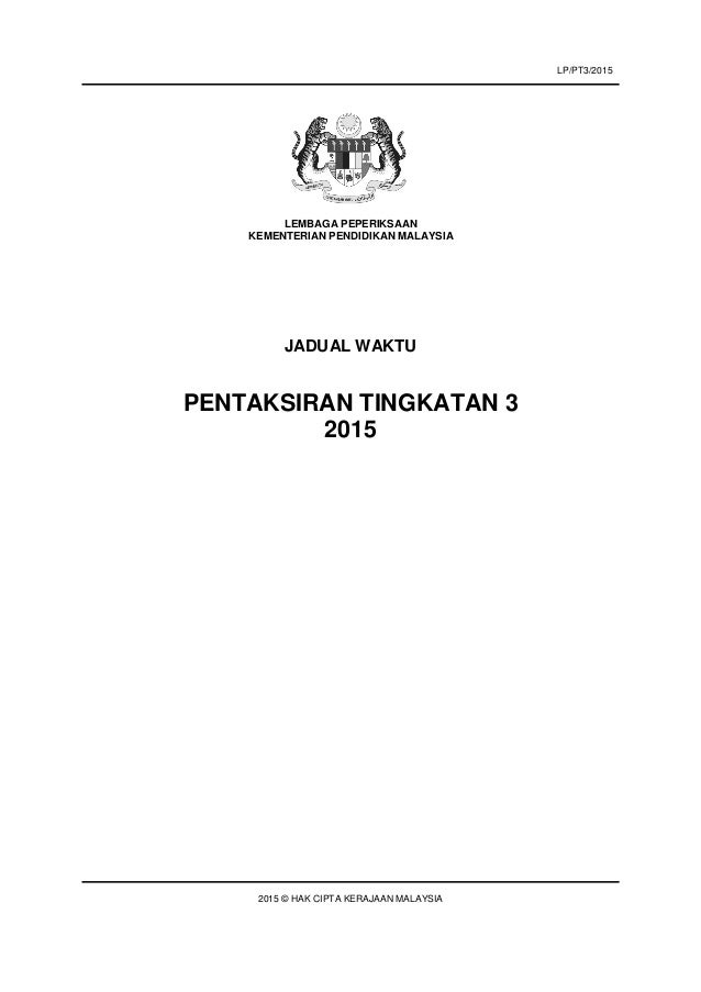 Jadual Waktu Pt3 2015